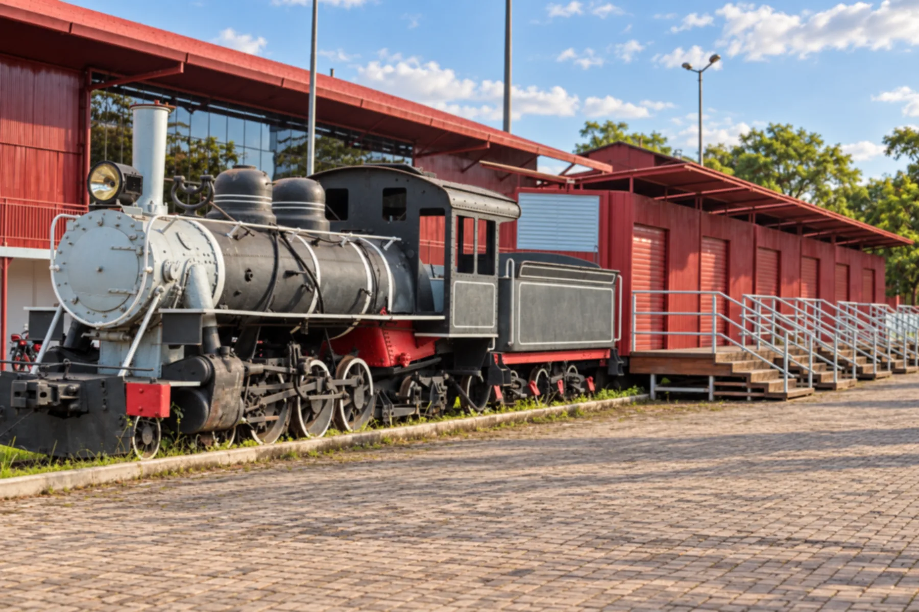 Locomotiva no complexo da Estrada de Ferro Madeira-Mamoré.