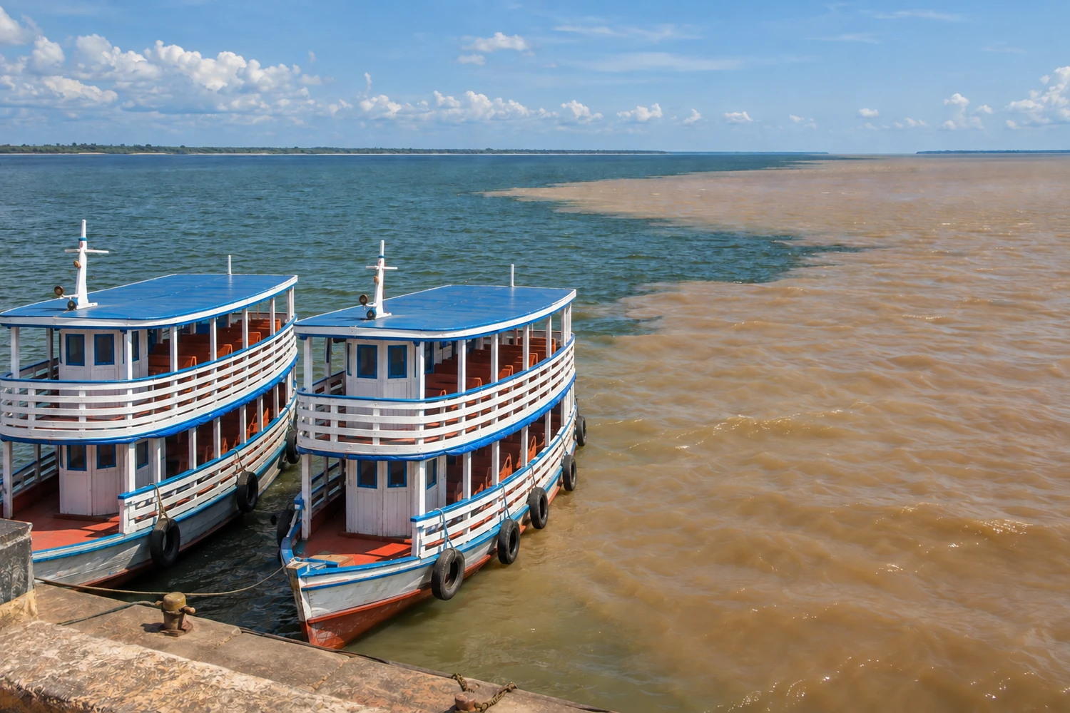 Encontro dos rios Tapajós e Amazonas