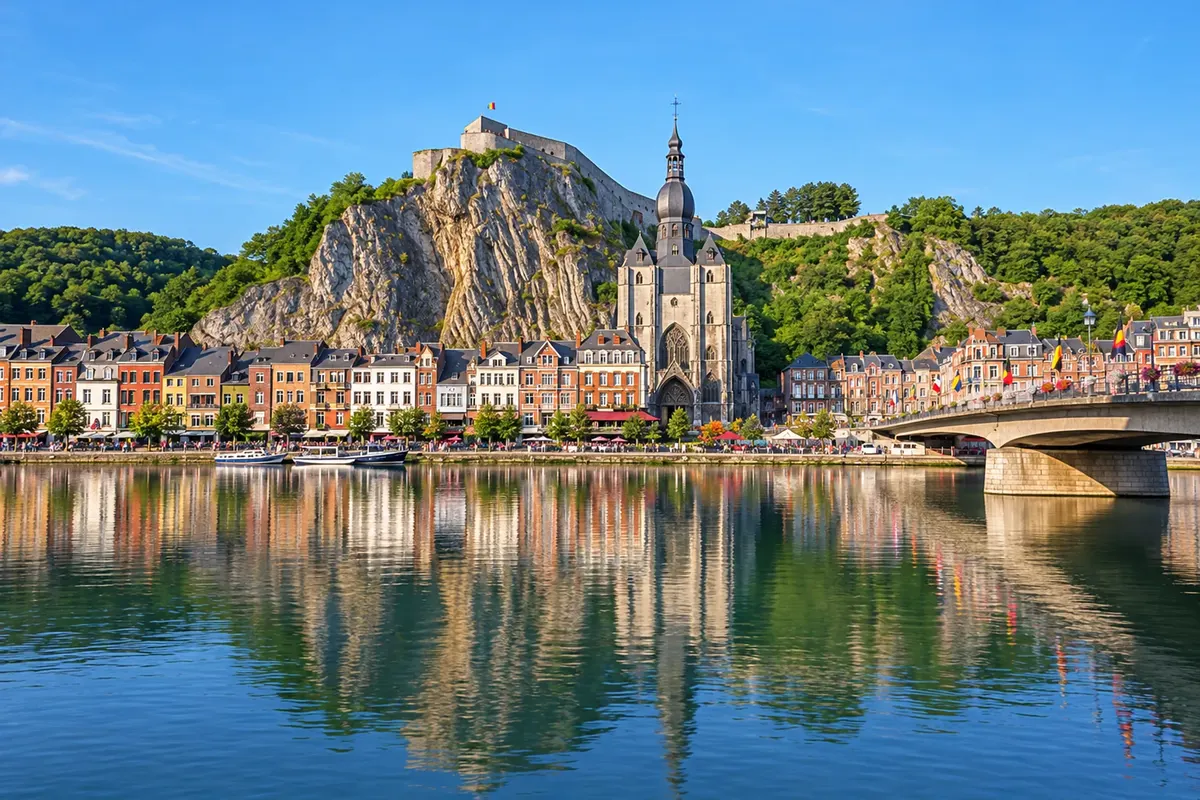 Colegiada de Notre-Dame e o Mosa, Dinant (Namur)