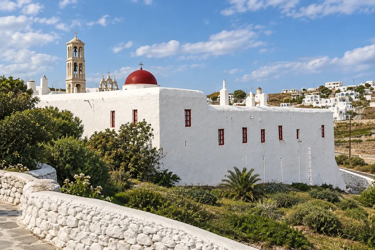 Ano Mera e Mosteiro Panagia Tourliani
