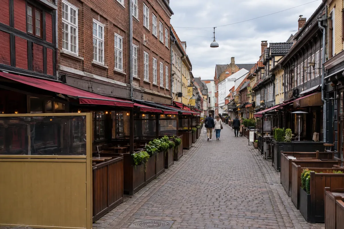 Centro antigo de Aalborg e Jomfru Ane Gade