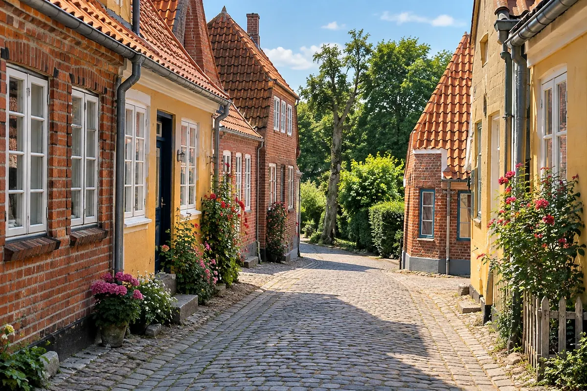 Centro antigo de Ribe e o vigia noturno