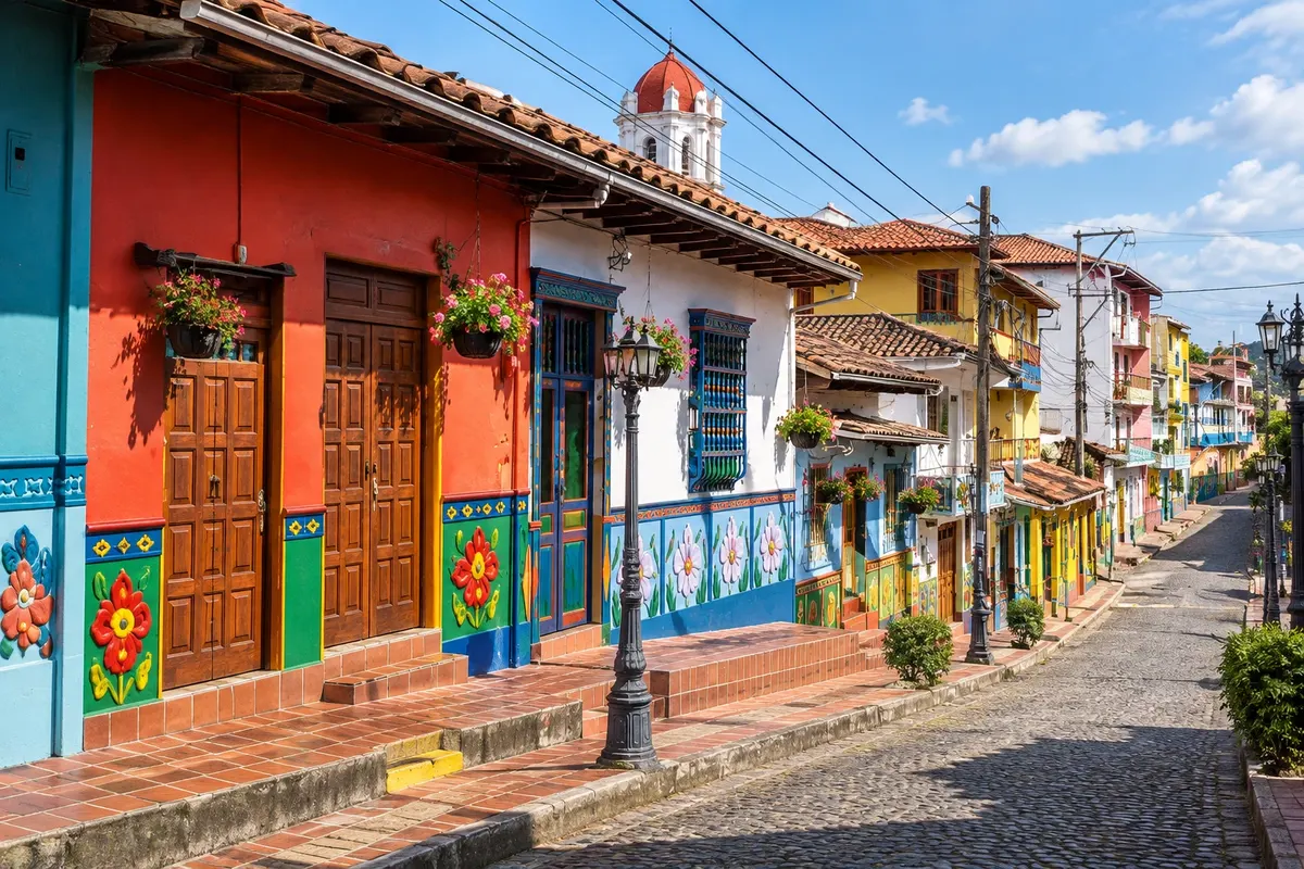 Centro de Guatapé e os zócalos
