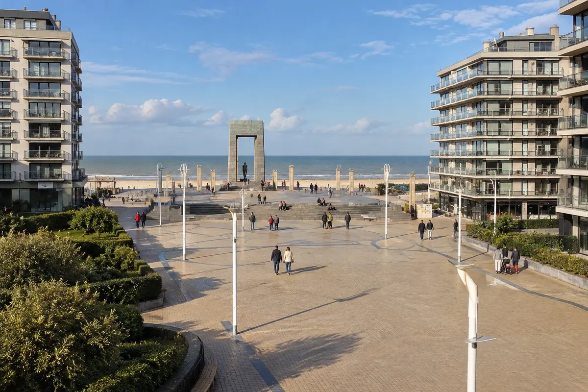 Esplanada Leopoldo I e praia de De Panne