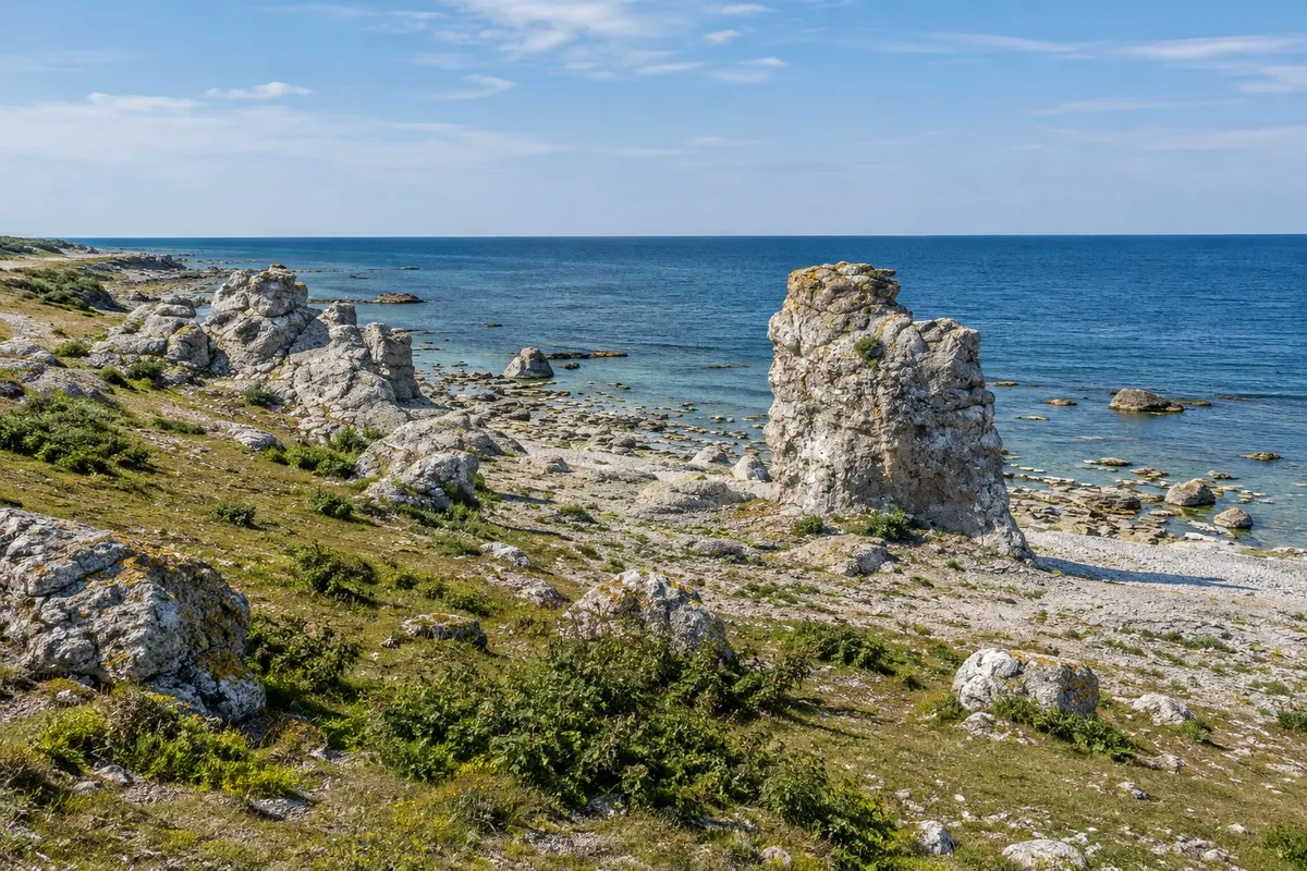 Fårö e as raukar de Langhammars