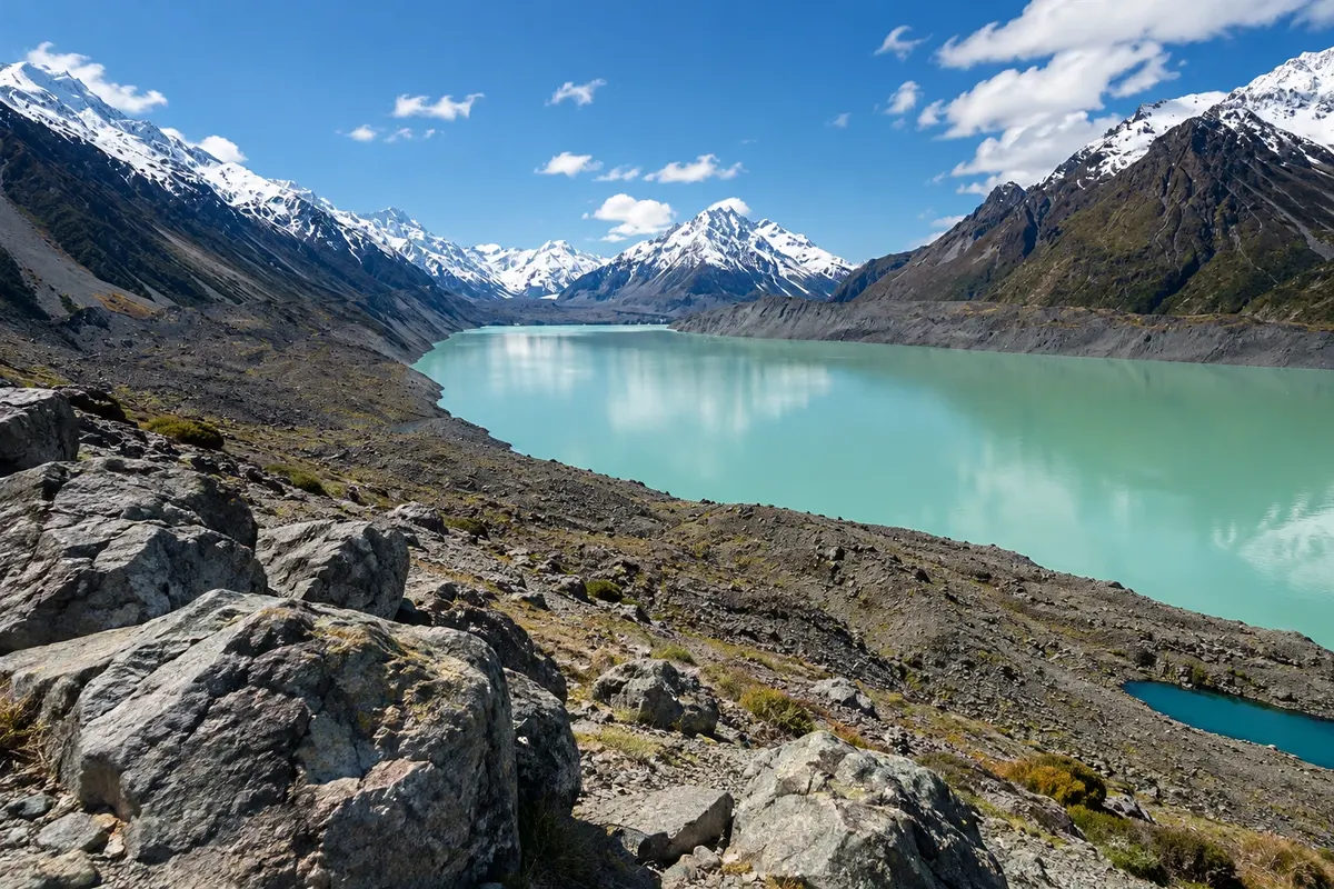 Lago e Geleira Tasman