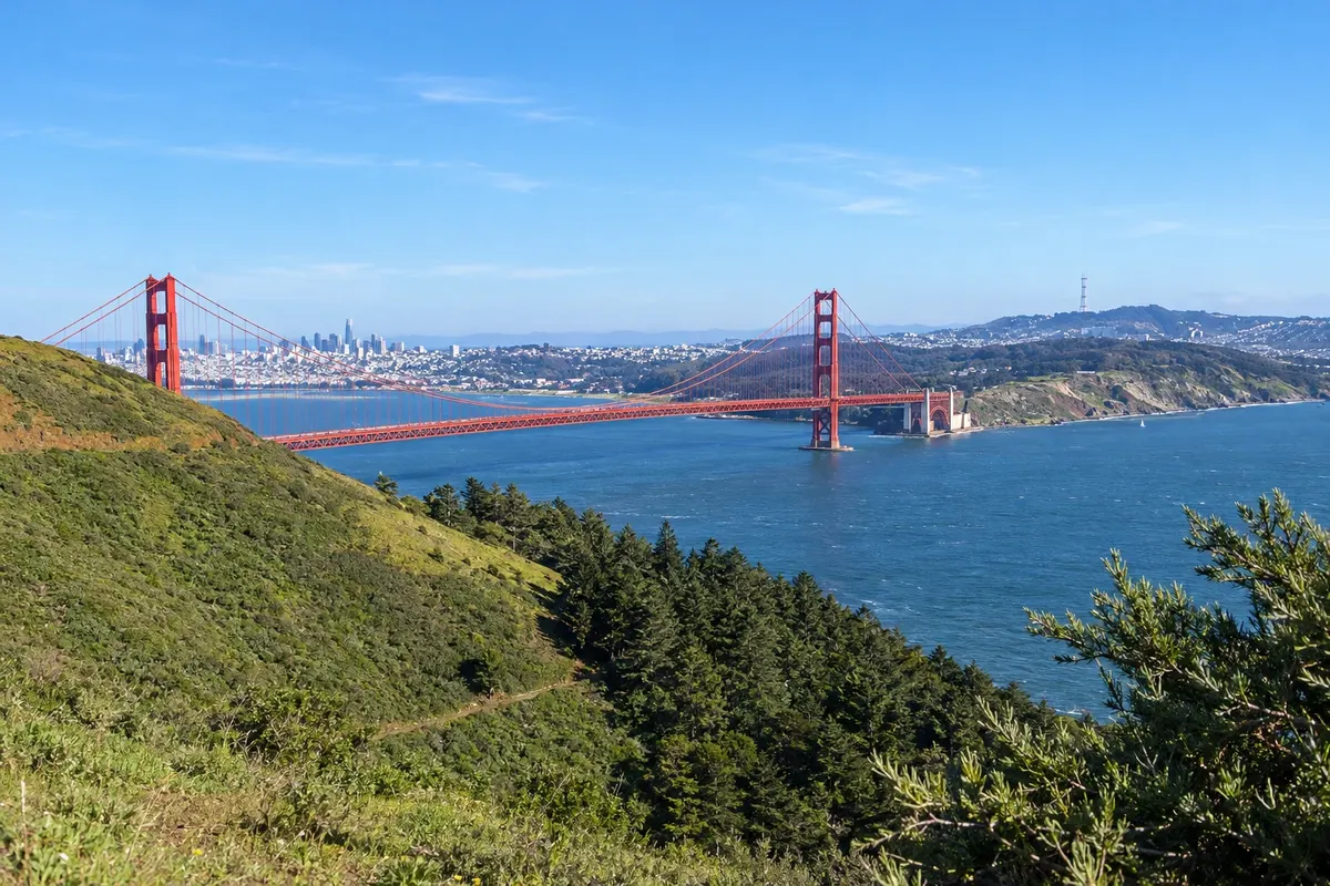 Golden Gate Bridge vista de Marin Headlands