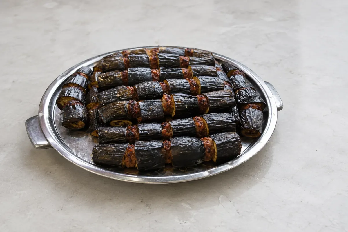 Urfa patlıcanlı kebabı — Şanlıurfa, Turquia