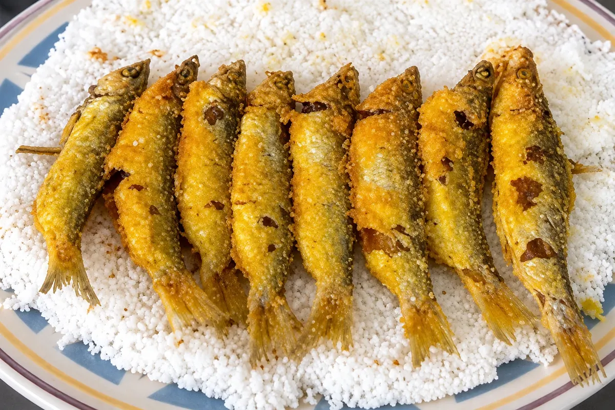 Ginga com tapioca — detalhe do alimento ou preparo.