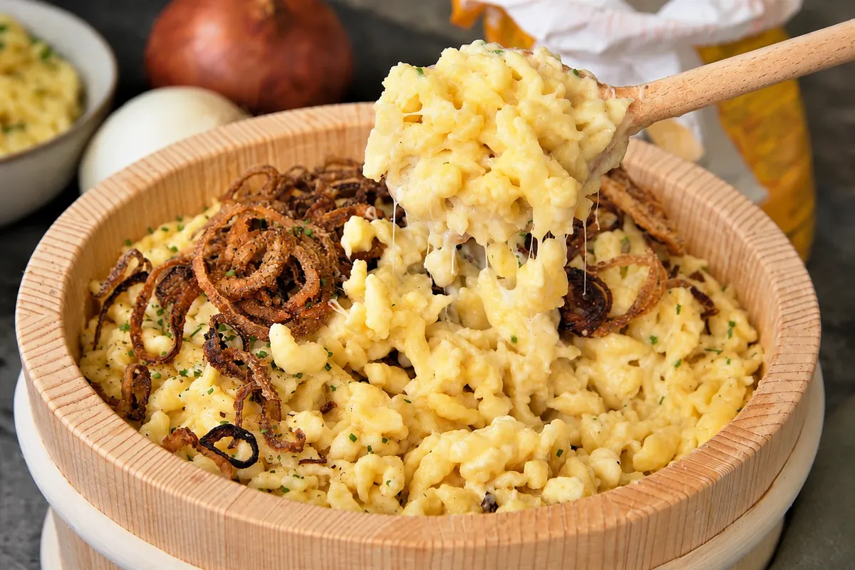Vorarlberger Kässpätzle — Áustria.