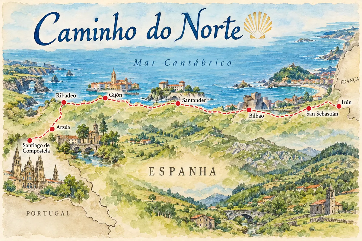 Caminho do Norte de Santiago a pé