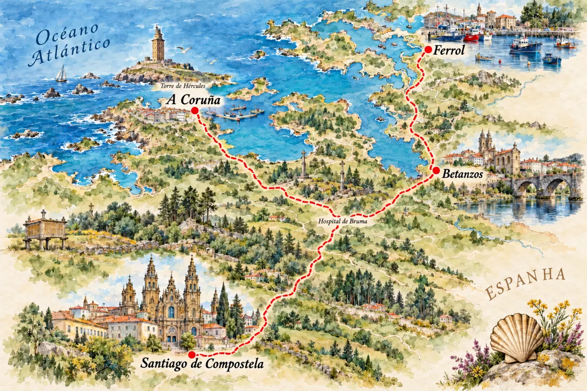 Caminho Inglês de Santiago a pé