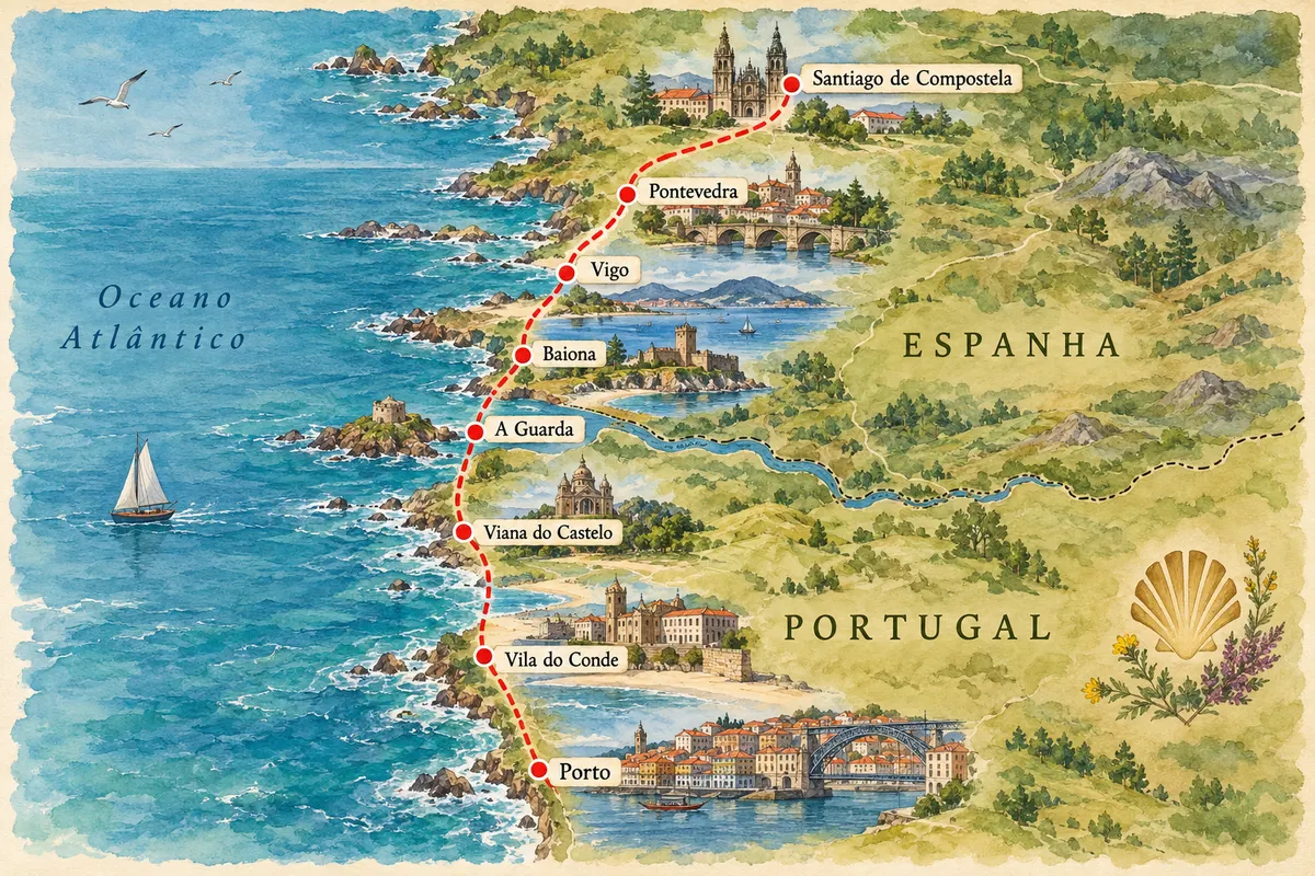 Caminho Português da Costa a pé