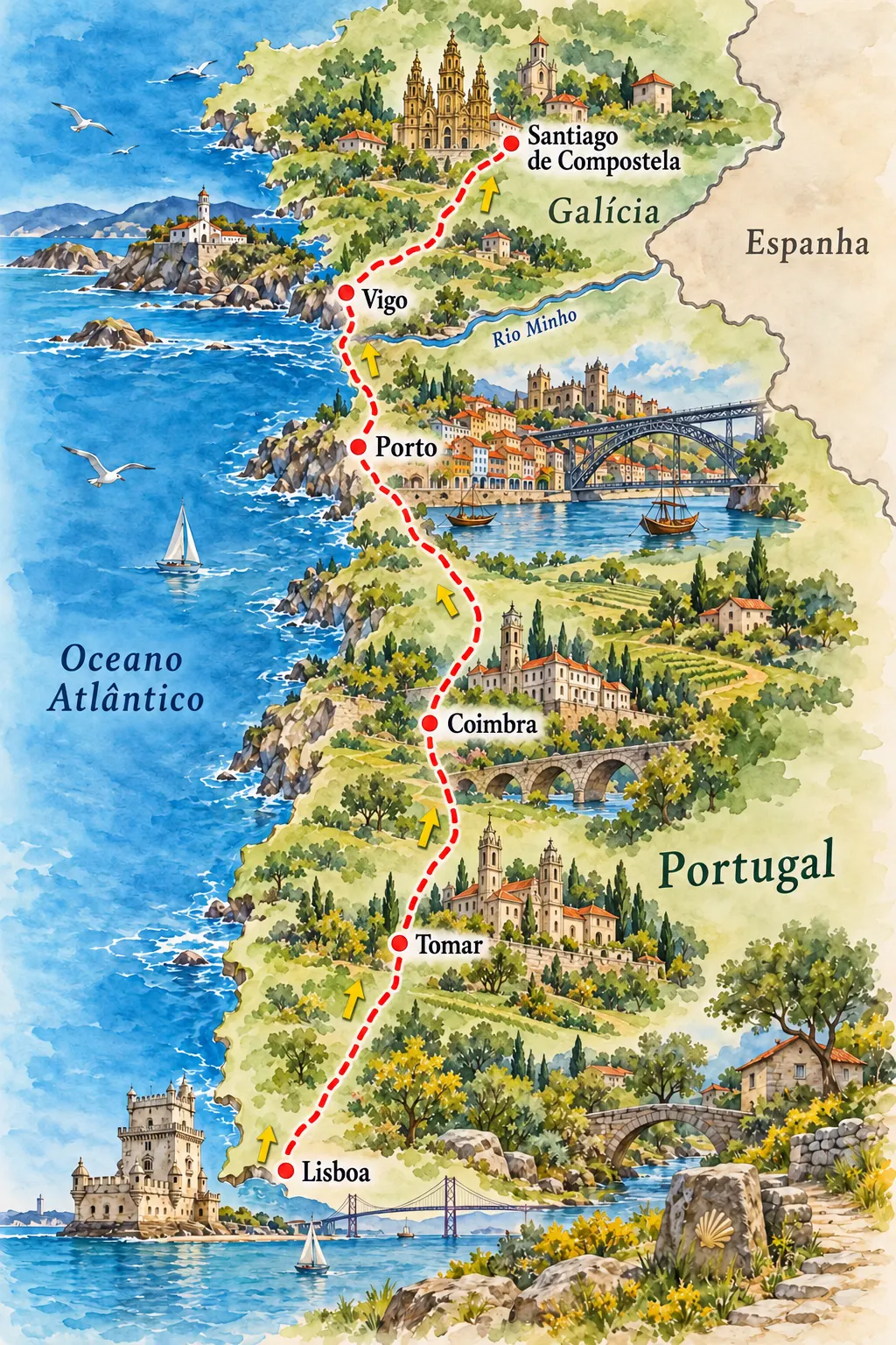 Caminho Português de Santiago a pé