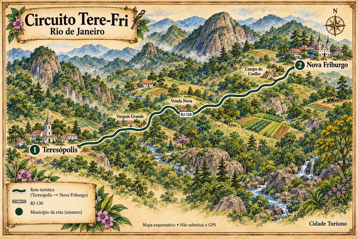 Mapa ilustrado da Circuito Tere-Fri