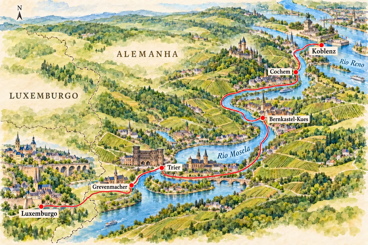 Vale do Mosela: Luxemburgo–Trier–Cochem–Koblenz