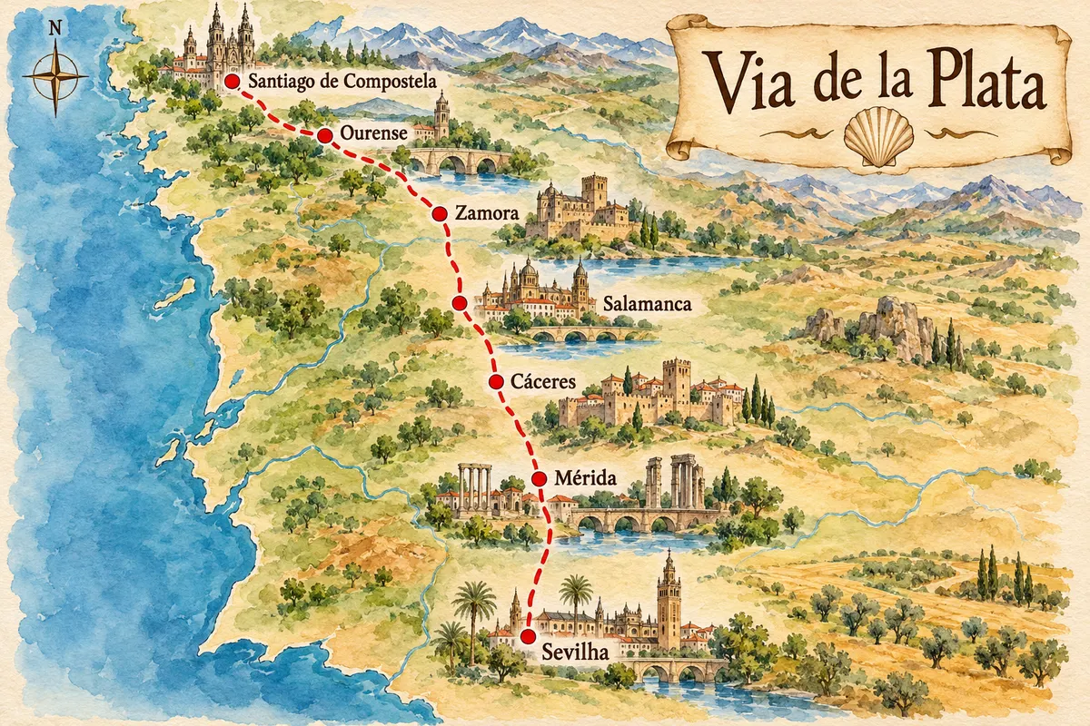 Via de la Plata de Santiago a pé