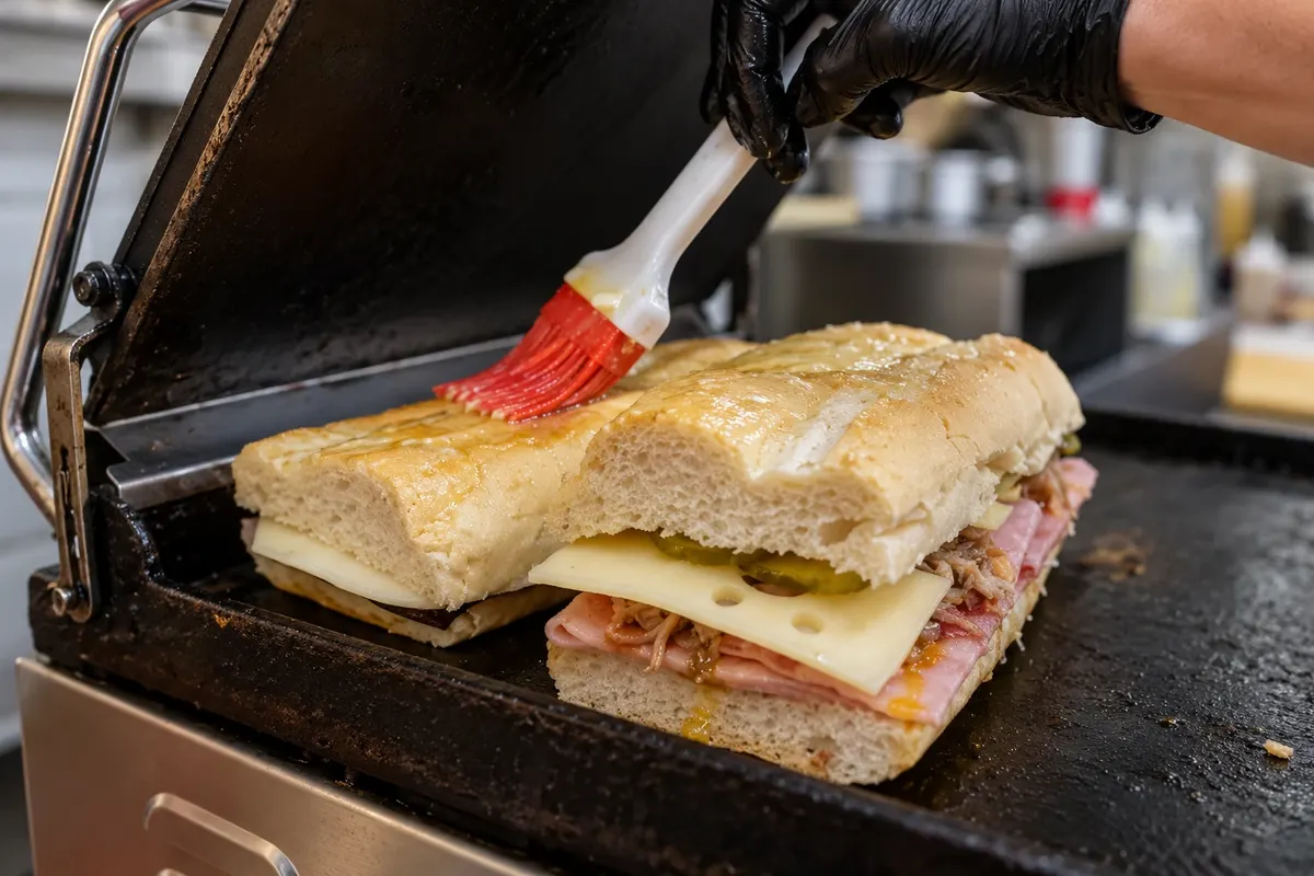 Cuban sandwich — detalhe da apresentação ou serviço