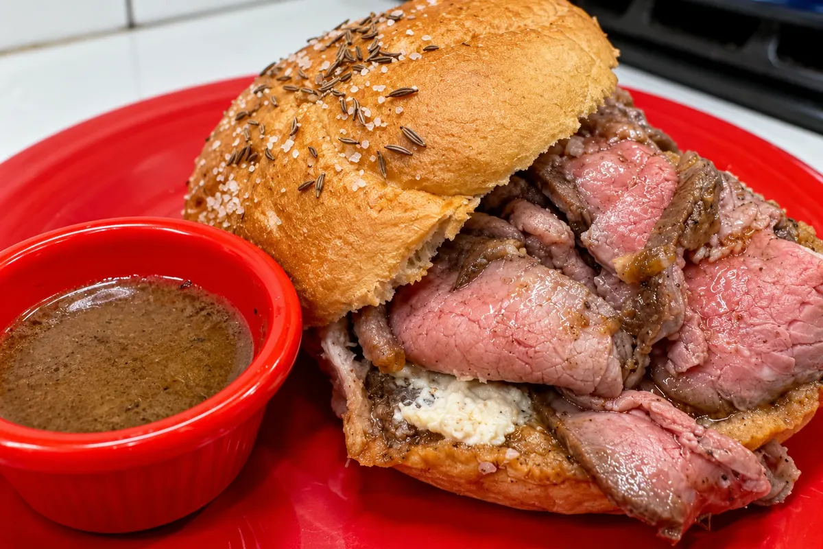Beef on weck — detalhe da apresentação ou serviço
