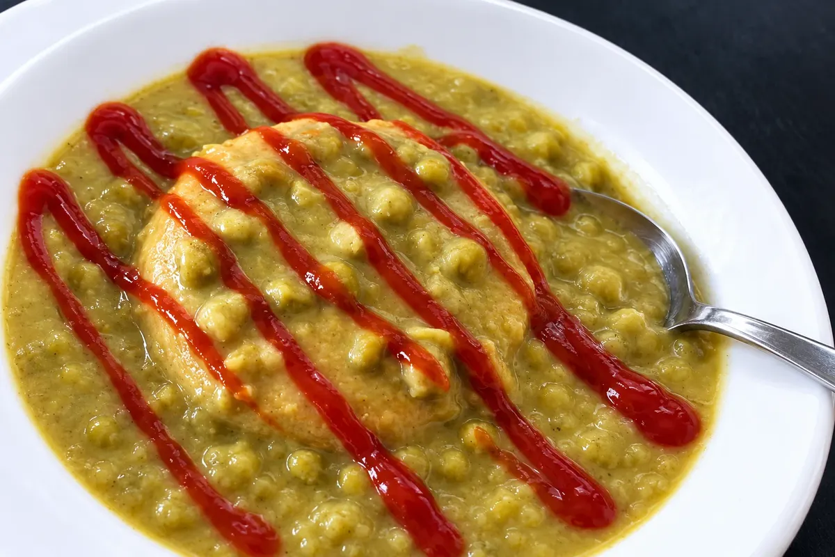 Pie floater — detalhe.