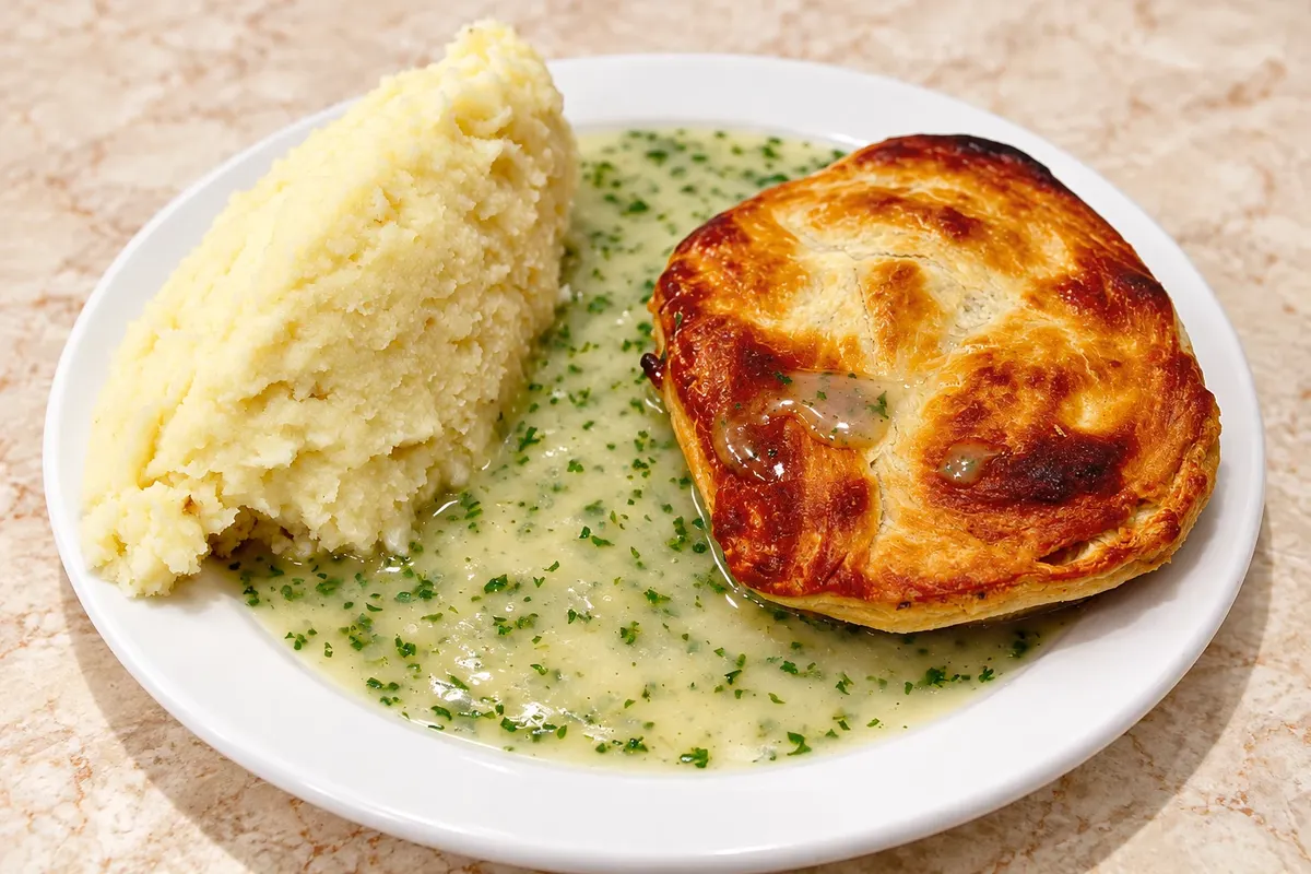 Pie and mash — detalhe.
