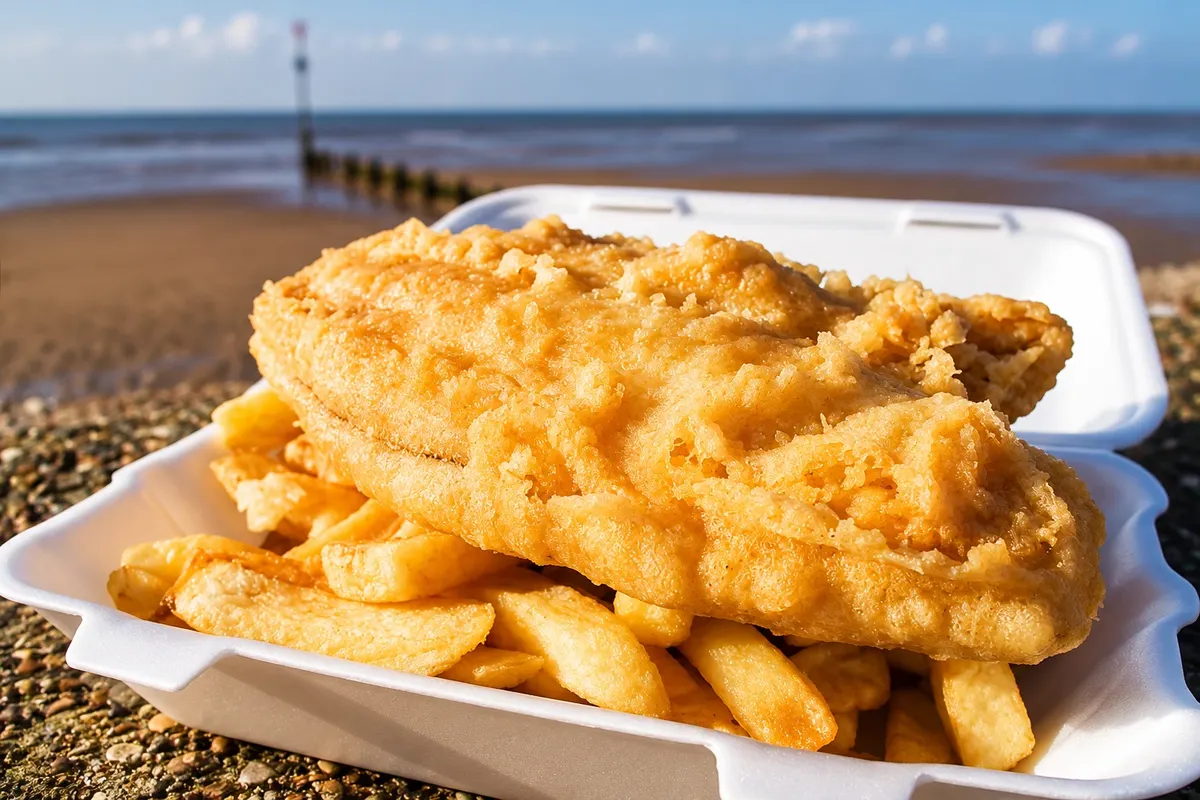 Fish and chips — detalhe.