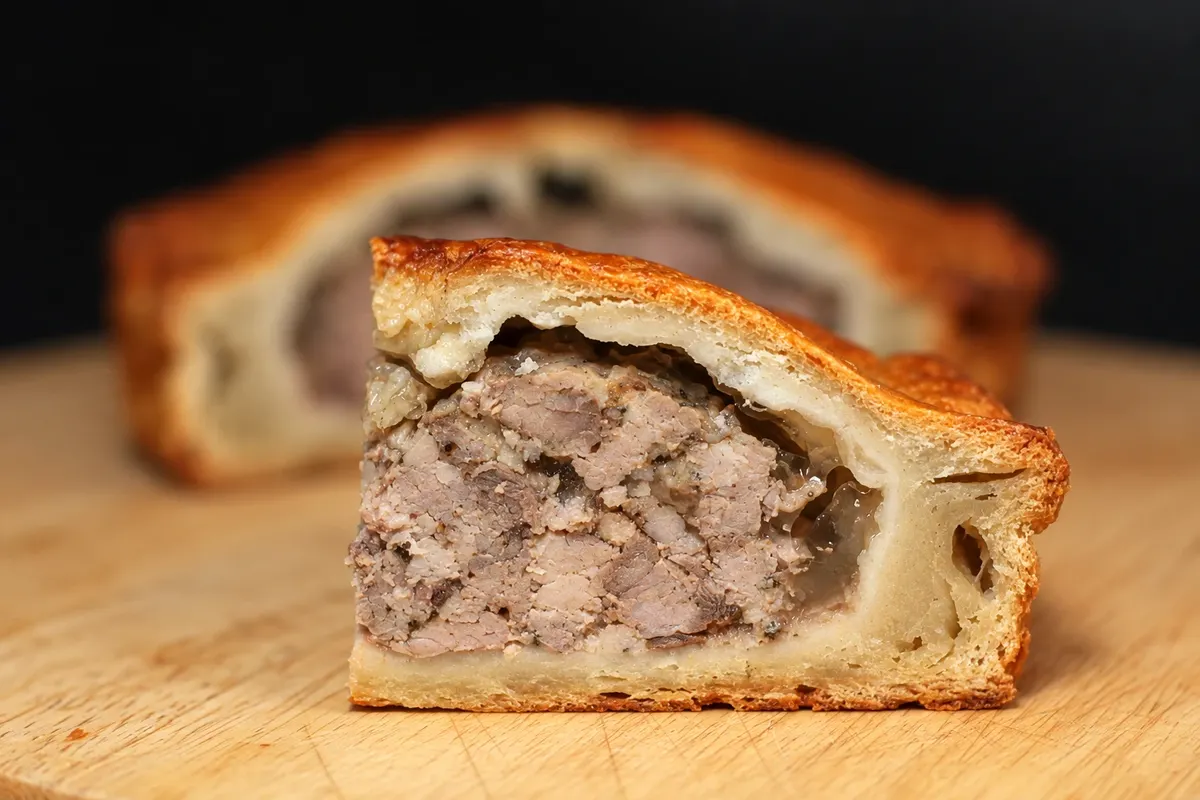 Melton Mowbray pork pie — detalhe.