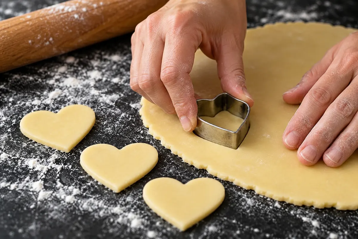 Recortes de massa para a decoração do gâteau basque.